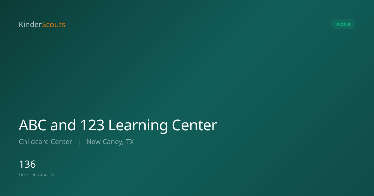 ABC and 123 Learning Center - New Caney, TX | KinderScouts