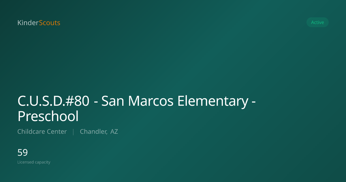 C.U.S.D.#80 - San Marcos Elementary - Preschool - Chandler, AZ ...