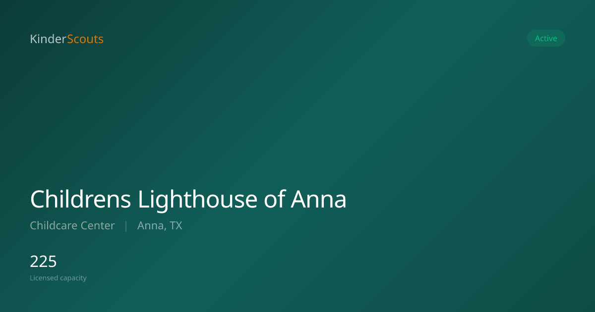 Childrens Lighthouse of Anna - Anna, TX | KinderScouts