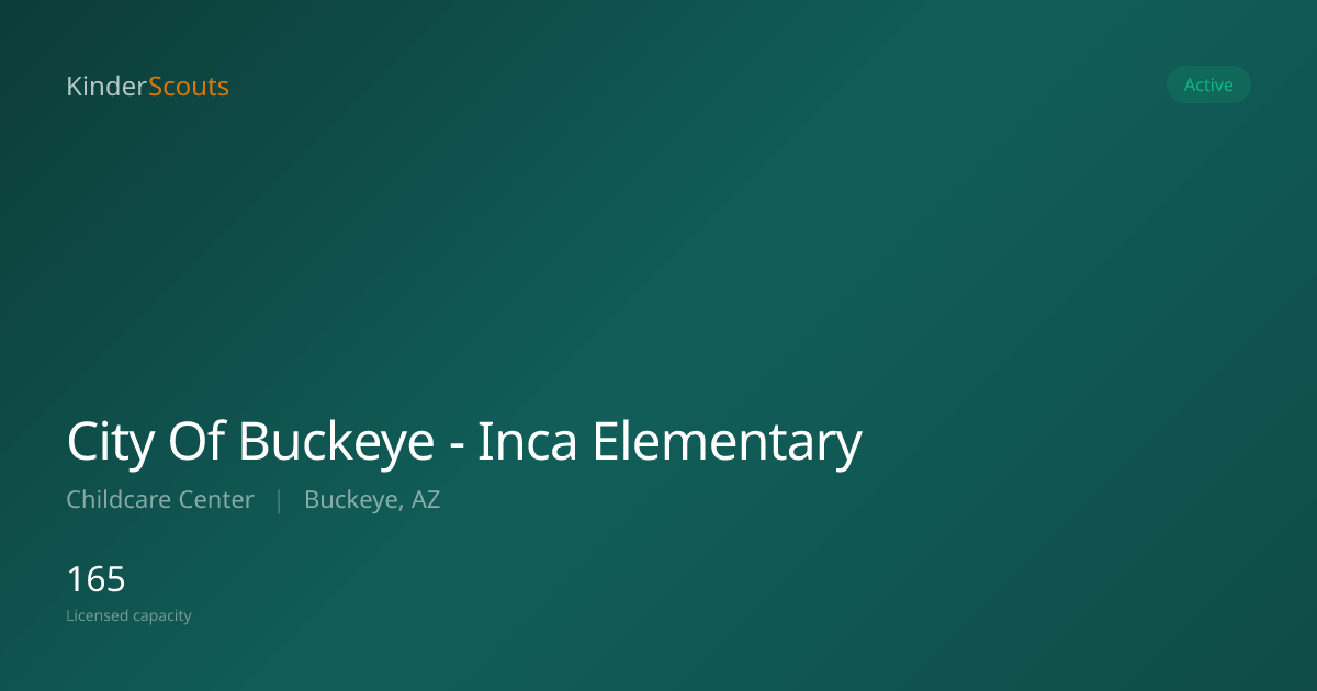 City Of Buckeye - Inca Elementary - Buckeye, AZ | KinderScouts