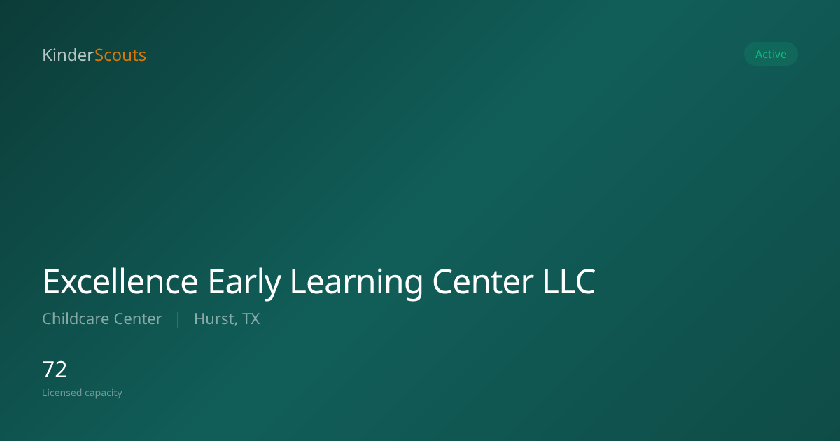 Excellence Early Learning Center LLC - Hurst, TX | KinderScouts