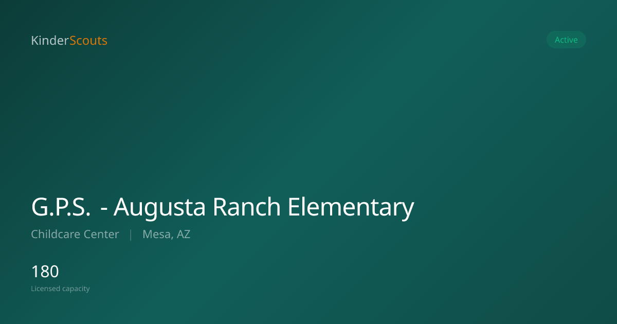 G.P.S. - Augusta Ranch Elementary - Mesa, AZ | KinderScouts