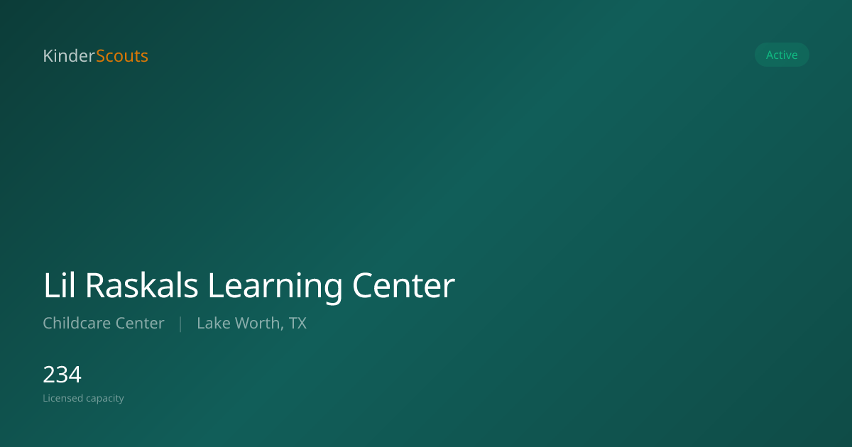 Lil Raskals Learning Center - Lake Worth, TX | KinderScouts