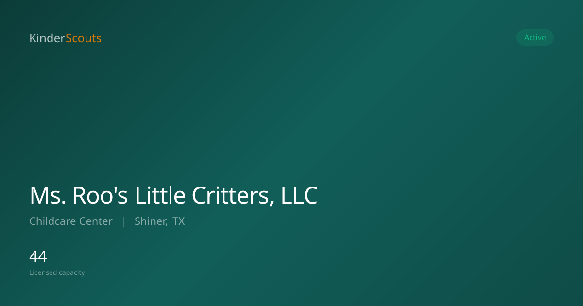 Ms. Roo's Little Critters, LLC - Shiner, TX | KinderScouts